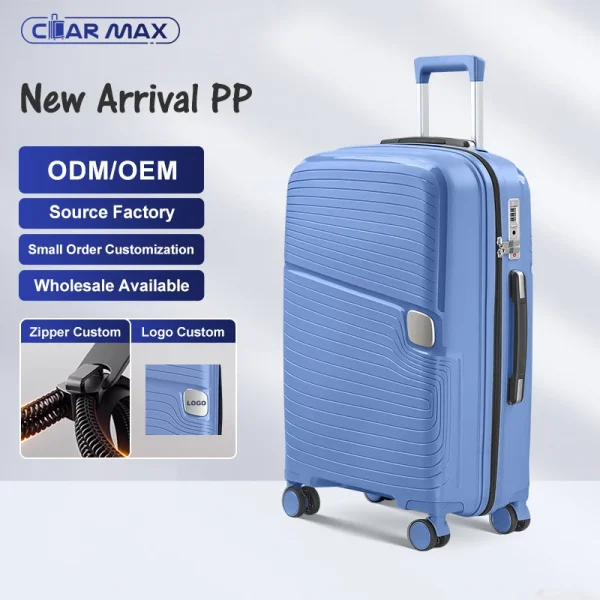2025 Hot Sale PP Luggage Set High Quality Suitcase Set for Unisex Wholesale Carry-on Trolley Large Capacity Luggage
