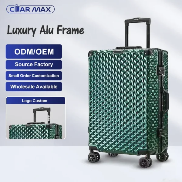2025 Aluminum Frame Trolley Set Wholesale Luggage Set High Quality Hard Shell  Suitcase 20/24/28 Inch Luggage