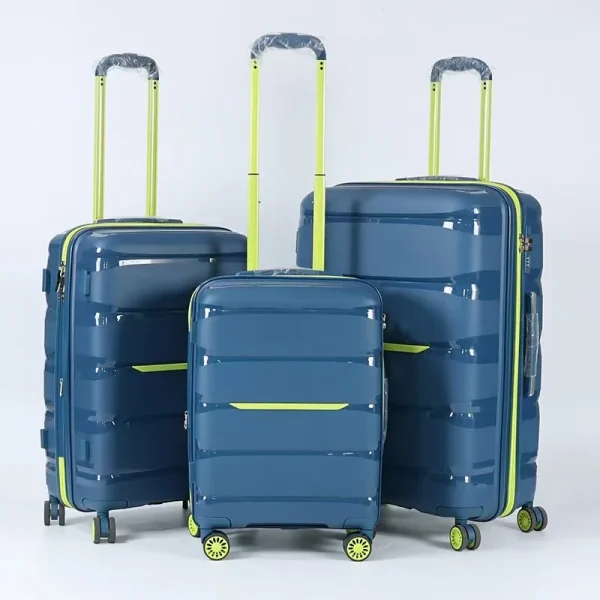 2025 Popular Color - Blocked Unisex 20/24/28 Inch PP Luggage Set with Effortless 360° Spinner Wheels Travel Trolley Suitcase