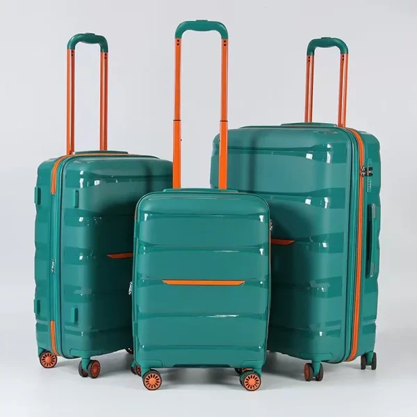 2025 Popular Color - Blocked Unisex 20/24/28 Inch PP Luggage Set with Effortless 360° Spinner Wheels Travel Trolley Suitcase - Image 5