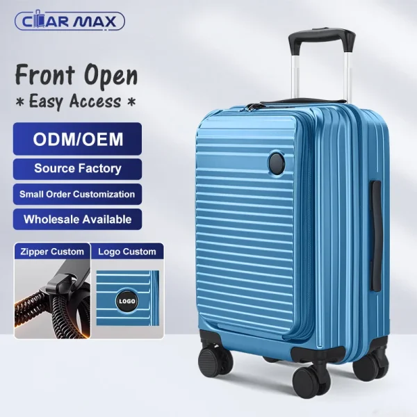 2025 Hot Sale ABS PC Suitcase Custom Trolley Case Spinner Hardshell Lightweight Safety Hand Smart Travel Carry-ons Luggage