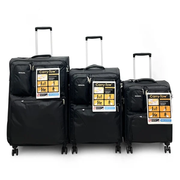 Wholesale Designer 2025 New 28'' Soft Fabric Luggage Scratch-Resistant Suitcase for Camping & Hiking Adventures 3Pcs Trolley Set - Image 5