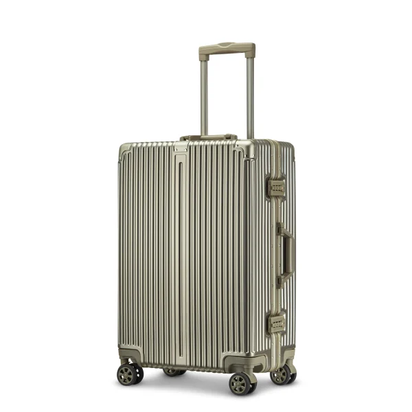 2025 Hot Sale High Quality  Pc Aluminum Frame Carry on Trolley Suitcase 4 Wheels for Business Luggage