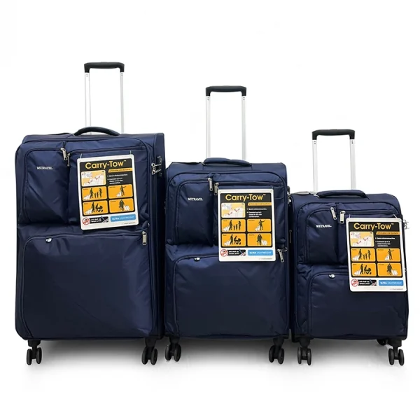 Wholesale Designer 2025 New 28'' Soft Fabric Luggage Scratch-Resistant Suitcase for Camping & Hiking Adventures 3Pcs Trolley Set - Image 6
