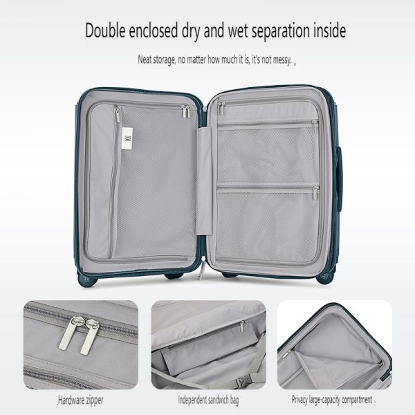 1T brand PP luggage, 20 inch travel suitcase, men's and women's universal suitcase - Image 3