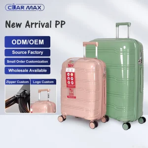 2025 PP Suitcase Set Double Zipper Travel Trolley Bag Durable PP Material Spinner Wheels Luggage Sets
